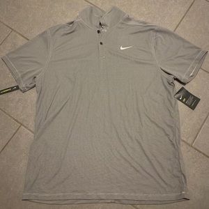 Gray Nike Dri-Fit polo shirt